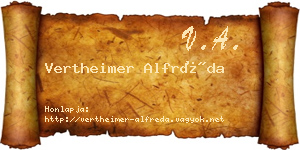 Vertheimer Alfréda névjegykártya